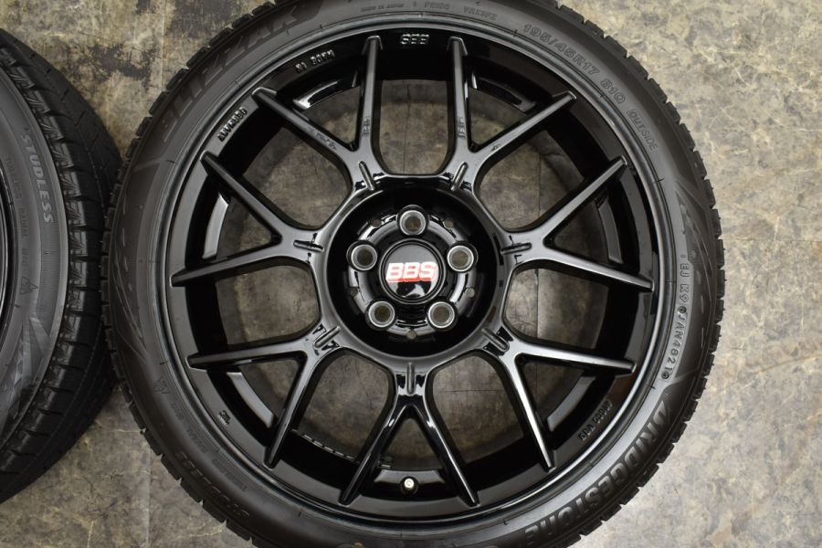 超バリ溝 VRX3付き】BBS ジャーマニー XR 17in 7.5J +35 PCD100 ブリヂストン ブリザック 195/45R17 アウディ  8X A1 S1 スタッドレス 中古 スタッドレスタイヤホイールセット | パーツ販売ナンバーワン