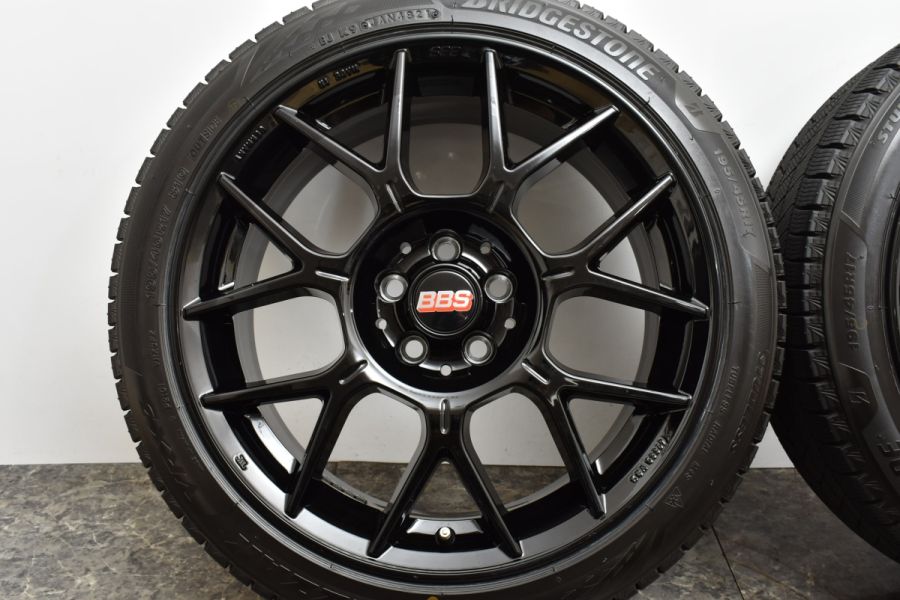 【超バリ溝 VRX3付き】BBS ジャーマニー XR 17in 7.5J +35 PCD100 ブリヂストン ブリザック 195/45R17 アウディ  8X A1 S1 スタッドレス