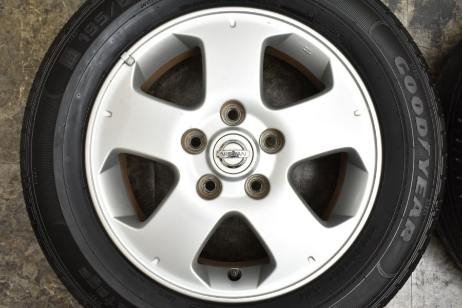 【大特価】ニッサン C25 セレナ 純正 15in 5.5J +45 PCD114.3 グッドイヤー GTエコステージ 195/65R15  ノーマル戻し リーフ 流用