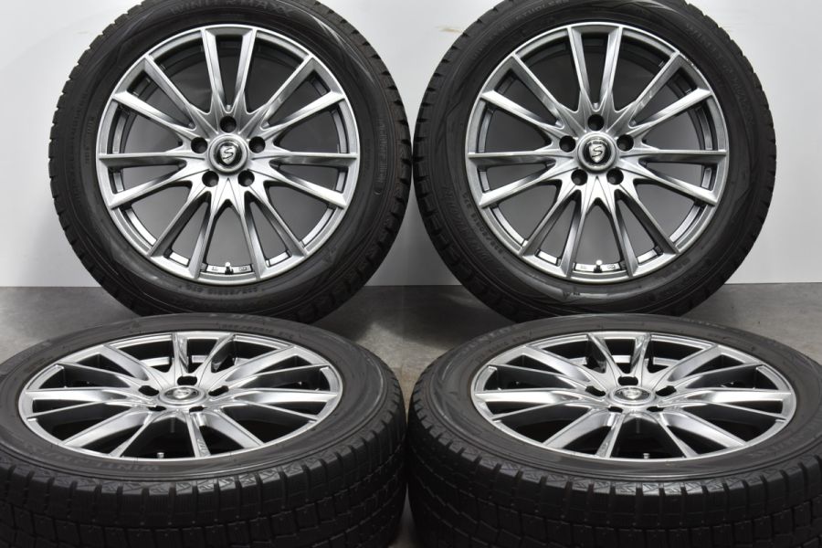 DUNLOP WINTER MAXX SJ8+ 225/55R18 98Q SMACK+EK M1 18インチ 7.5J+45