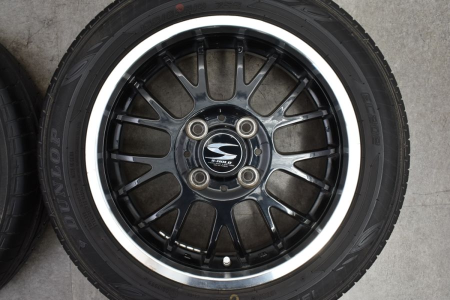 程度良好品】S-HOLD 14in 5J +45 PCD100 トーヨー/ダンロップ 155 