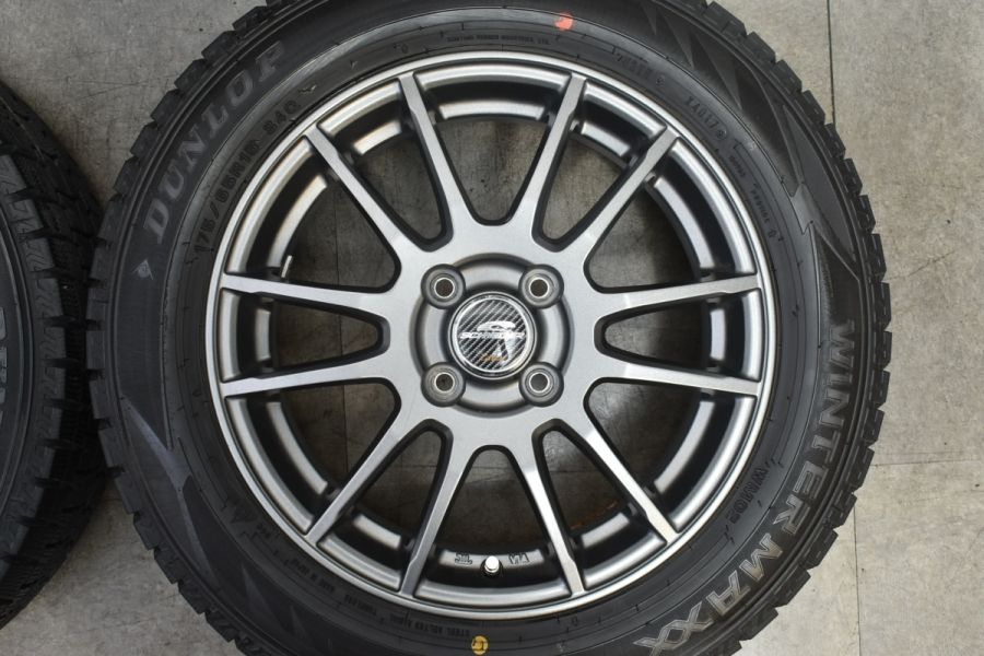 【美品】シュナイダー 15in 5.5J +50 PCD100 ダンロップ ウインターマック WM02 175/65R15 アクア ヴィッツ スイフト  イグニス フィット