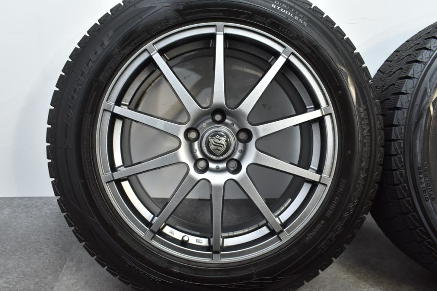 美品 バリ溝】ストレンジャー 18in 7.5J +48 PCD114.3 ダンロップ ウィンターマックス SJ8 225/60R18 エクストレイル  CX-8 CX-5 中古 スタッドレスタイヤホイールセット | パーツ販売ナンバーワン