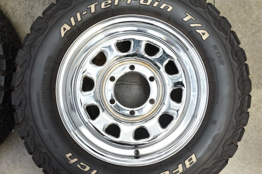 バリ溝 ホワイトレター】デイトナ 16in 7J +38 PCD139.7 BFグッドリッチ オールテレーン KO2 225/70R16  102/99R ハイエース レジアス 中古 タイヤホイールセット | パーツ販売ナンバーワン