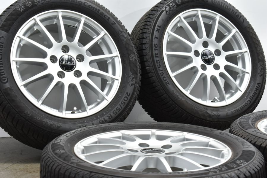 美品】GELBUT 16in 6.5J +46 PCD112 コンチネンタル バイキングコンタクト7 205/55R16 アウディA3 VW ゴルフ  パサート 交換用 中古 スタッドレスタイヤホイールセット | パーツ販売ナンバーワン