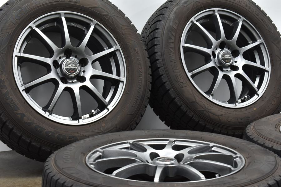 【美品】シュナイダー 16in 6.5J +38 PCD114.3 グッドイヤー アイスナビ6 215/65R16 アルファード エスティマ C-HR  CX-30