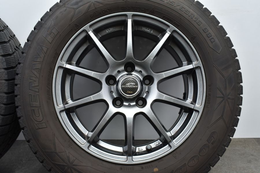 【美品】シュナイダー 16in 6.5J +38 PCD114.3 グッドイヤー アイスナビ6 215/65R16 アルファード エスティマ C-HR  CX-30