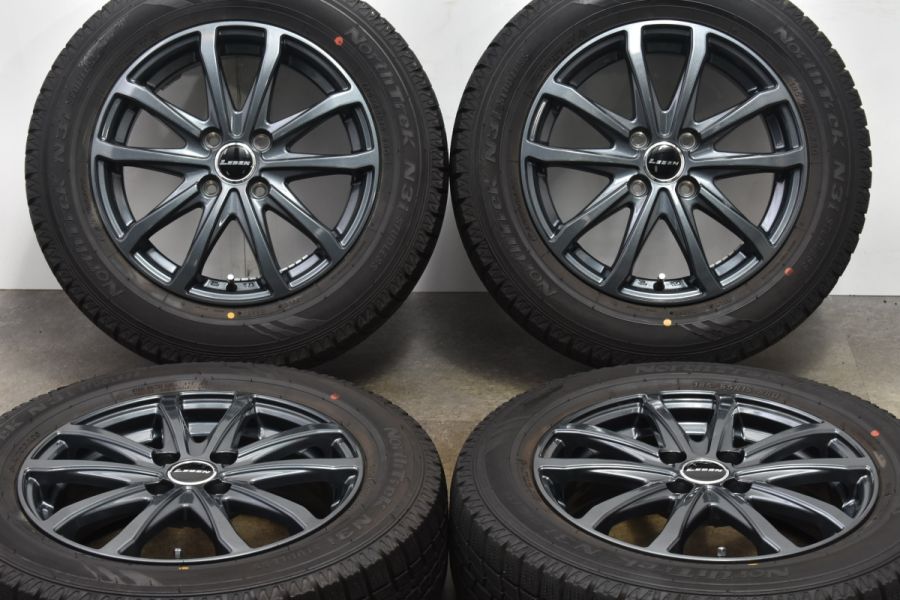 【美品 超バリ溝】LEBEN 15in 5.5J +45 PCD100 ノーストレック N3i 185/865R15 アクア ヤリス フリード ノート  MAZDA2 デミオ