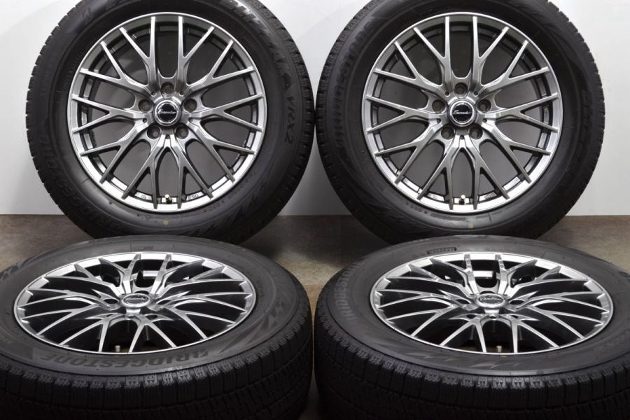 【美品】エクシーダー 17in 7J +48 PCD114.3 ブリヂストン ブリザック VRX2 215/60R17 UX C-HR エスティマ  カローラクロス オデッセイ