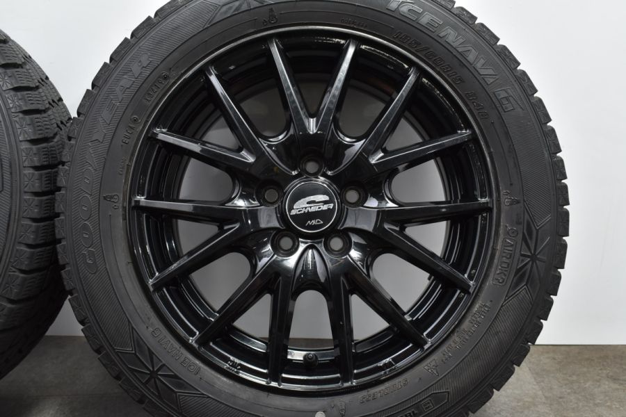 170系 シエンタ用サイズ】シュナイダー SQ27 15in 6J +45 PCD100 グッドイヤー アイスナビ6 185/60R15 スタッドレス  中古 スタッドレスタイヤホイールセット | パーツ販売ナンバーワン