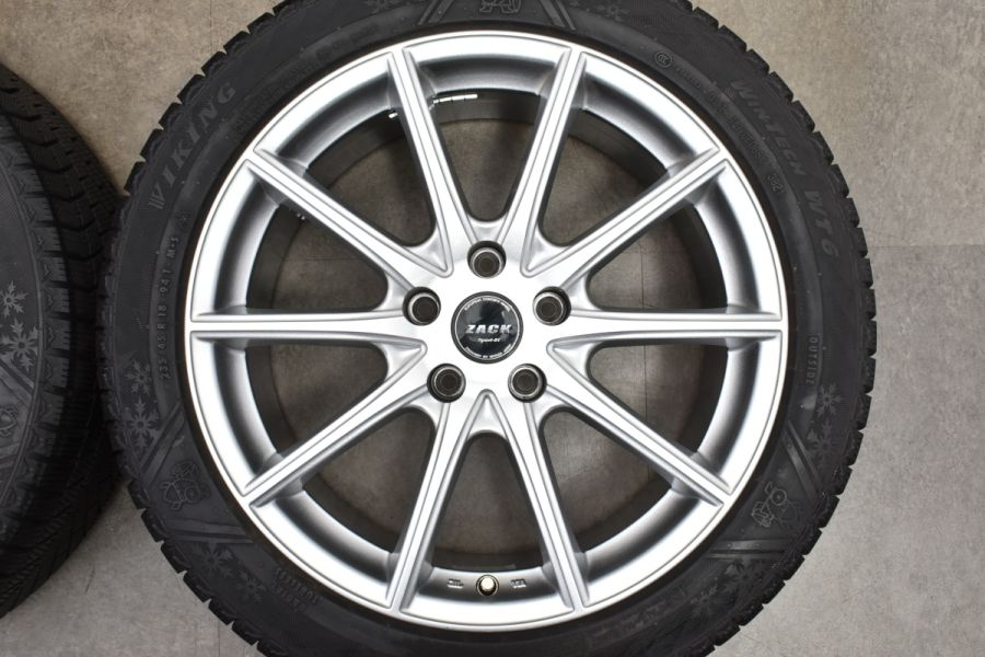 【美品 超バリ溝 9分山】ZACK SPORT-01 18in 7.5J +38 PCD114.3 VIKING WINTECH WT6  235/45R18 GS マークX クラウン アコード オデッセイ