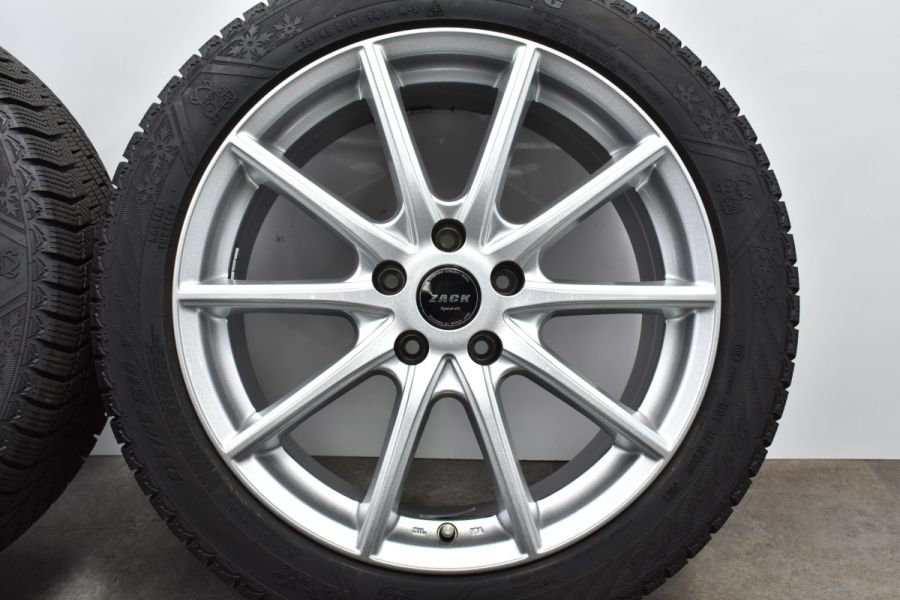 【美品 超バリ溝 9分山】ZACK SPORT-01 18in 7.5J +38 PCD114.3 VIKING WINTECH WT6  235/45R18 GS マークX クラウン アコード オデッセイ