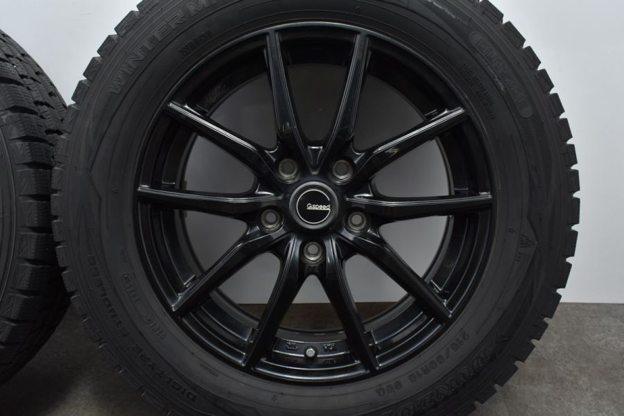 【美品】Gスピード 16in 6.5J +53 PCD114.3 ダンロップ ウィンターマックス WM01 215/60R16 エスティマ オデッセイ  ヴェゼル CX-3 MPV