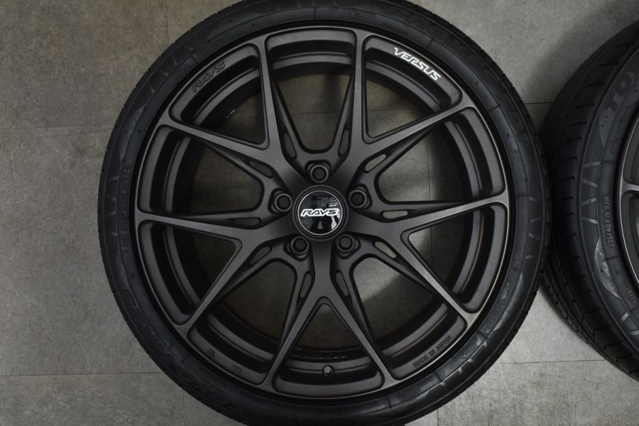 【バリ溝 美品】RAYS VERSUS VV21S 19in 8J +48 PCD114.3 2022年製 トーヨー プロクセス FD1  225/40R19 レヴォーグ クラウン アテンザ