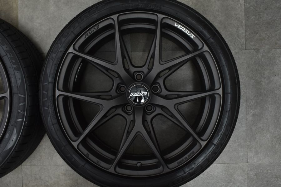 【バリ溝 美品】RAYS VERSUS VV21S 19in 8J +48 PCD114.3 2022年製 トーヨー プロクセス FD1  225/40R19 レヴォーグ クラウン アテンザ