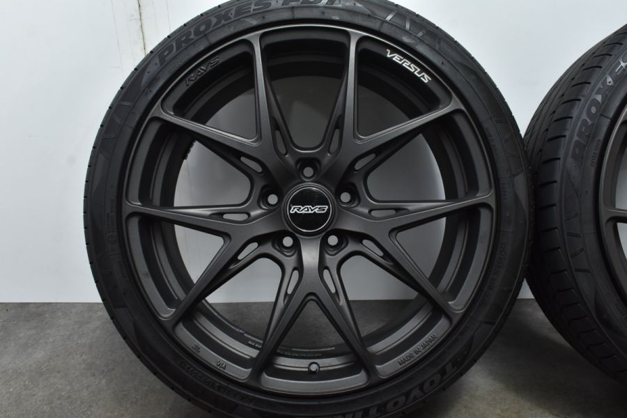 【バリ溝 美品】RAYS VERSUS VV21S 19in 8J +48 PCD114.3 2022年製 トーヨー プロクセス FD1  225/40R19 レヴォーグ クラウン アテンザ