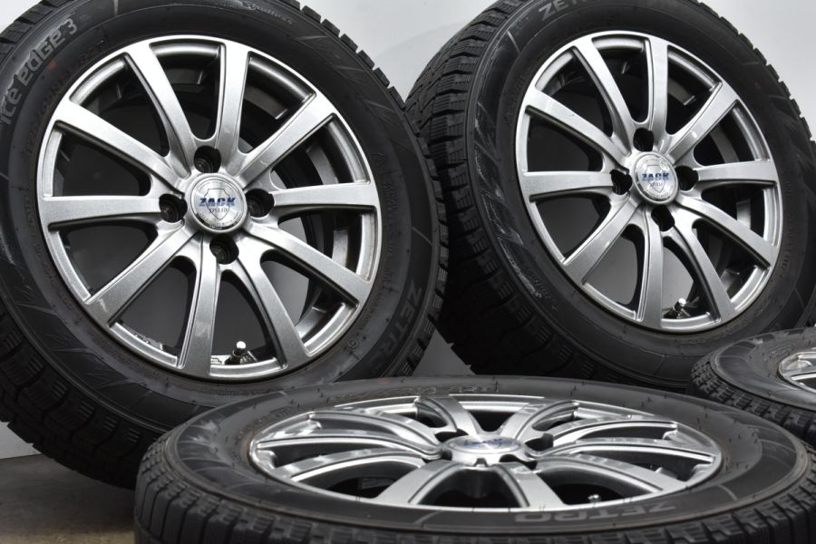 【バリ溝】ザック 14in 5.5J +40 PCD100 ZETRO アイスエッジ3 175/65R14 パッソ アクア ヴィッツ フィット ノート  デミオ スタッドレス