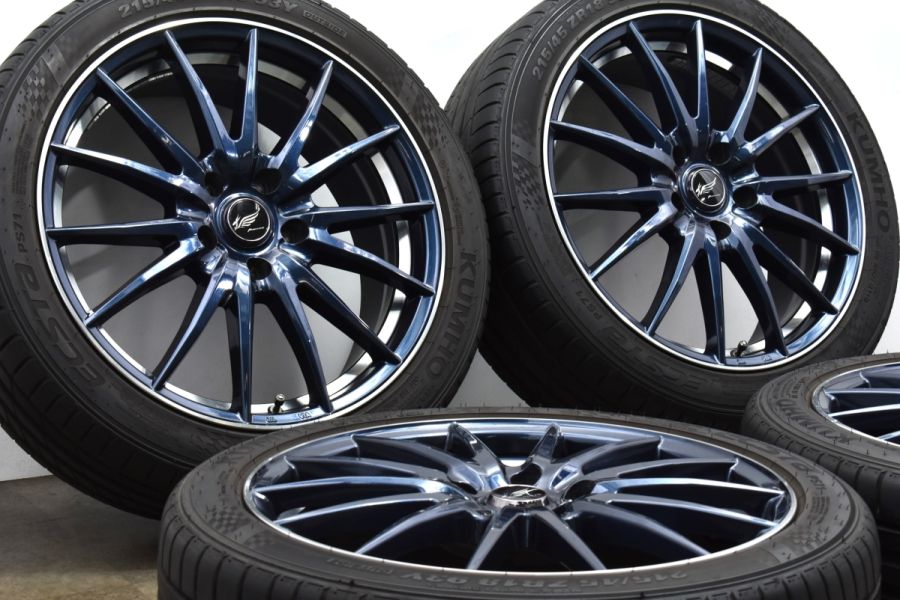 【ドレスアップ用に】マナレイスポーツ VERTEC ONE 18in 7J +53 PCD114.3 クムホ ECSTA PS71 215/45R18  ノア ヴォクシー アクセラ MAZDA3