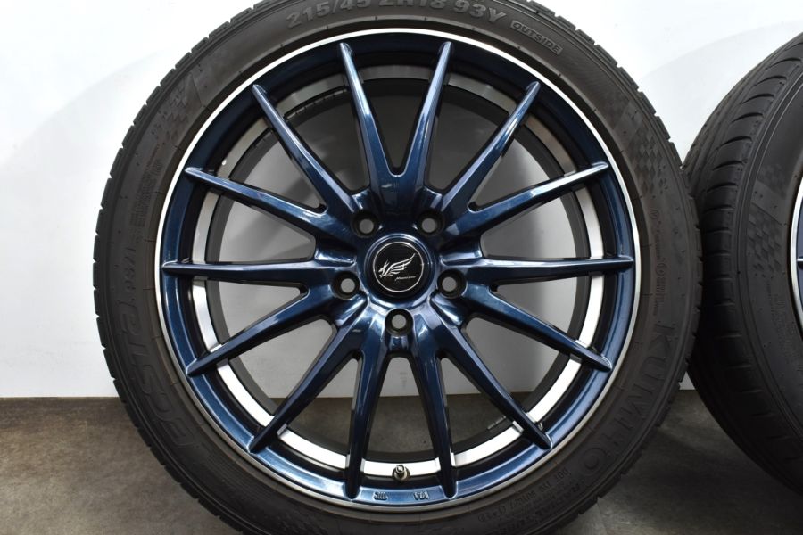 【ドレスアップ用に】マナレイスポーツ VERTEC ONE 18in 7J +53 PCD114.3 クムホ ECSTA PS71 215/45R18  ノア ヴォクシー アクセラ MAZDA3