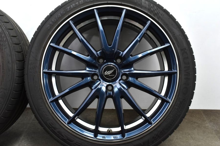 【ドレスアップ用に】マナレイスポーツ VERTEC ONE 18in 7J +53 PCD114.3 クムホ ECSTA PS71 215/45R18  ノア ヴォクシー アクセラ MAZDA3