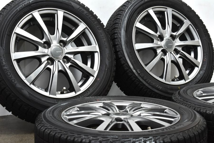 【美品】GRASS 14in 5J +39 PCD100 ヨコハマ アイスガード5PLUS iG50+ 165/65R14 ルーミー タンク パッソ  デリカD:2 ソリオ ジャスティ