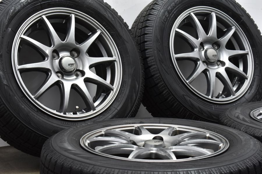 【美品】SPORT ABELIA 14in 5.5J +43 PCD100 アイスフロンテージ 175/70R14 アクア カローラ ヤリス ヴィッツ  フィット キューブ