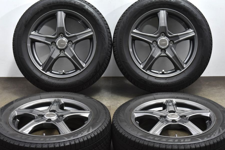 ブリジストン スタッドレス 美品 バリ山 185/60R15 スイフト純正アルミ 4本