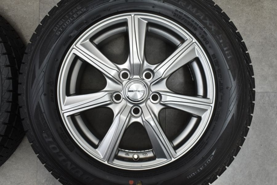 美品 バリ溝】PRD 16in 6.5J +39 PCD114.3 ダンロップ ウインターマックス SJ8 215/65R16 アルファード  ヴェルファイア C-HR 平座ナット 中古 スタッドレスタイヤホイールセット | パーツ販売ナンバーワン