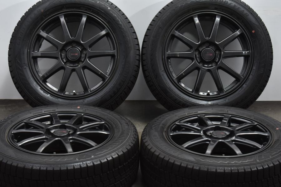 【バリ溝 美品】CIRCLAR DR 17in 7J +38 PCD114.3 グッドイヤー アイスナビ8 215/60R17 レクサスUX C-HR  カローラクロス CX-30 MX-30