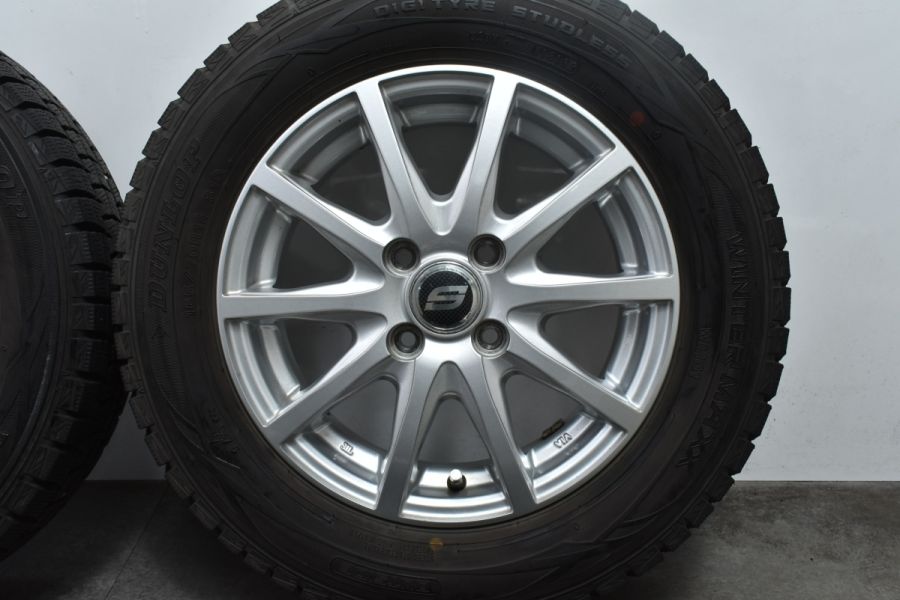 【バリ溝】ストレンジャー 14in 4.5J +44 PCD100 ダンロップ ウィンターマックス WM01 165/70R14 アクア パッソ  ヴィッツ マーチ デミオ