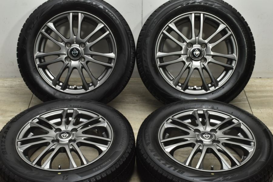 フィット スイフト等に】ヴェルヴァ 15in 5.5J +50 PCD100 ブリヂストン ブリザックVRX2 185/60R15 シャトル ヤリス  アクア ヴィッツ 中古 スタッドレスタイヤホイールセット | パーツ販売ナンバーワン