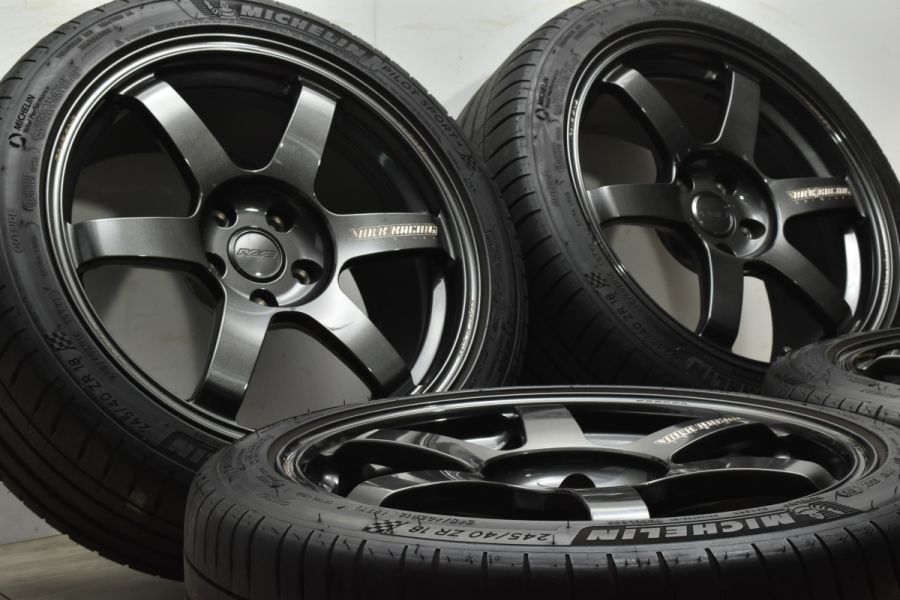 鍛造 美品】RAYS ボルクレーシング TE37 SAGA S-PLUS 18in 8.5J +42 PCD114.3 ミシュラン  パイロットスポーツ4 245/40R18 VAB WRX STi 中古 タイヤホイールセット | パーツ販売ナンバーワン