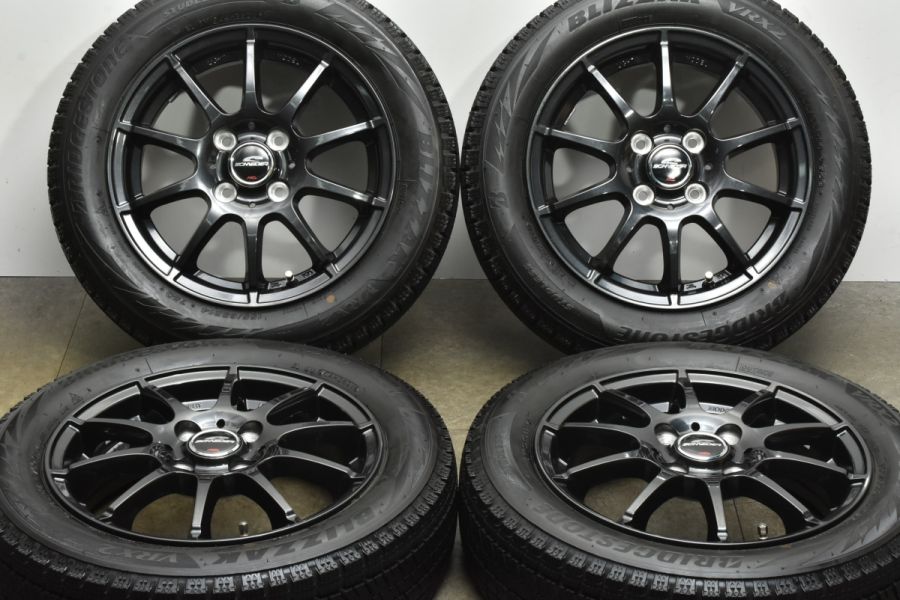 バリ溝 美品】シュナイダー 14in 4.5J +43 PCD100 ブリヂストン ブリザック VRX2 155/65R14 N-BOX デイズ  サクラ ワゴンR タント ムーブ 中古 スタッドレスタイヤホイールセット | パーツ販売ナンバーワン