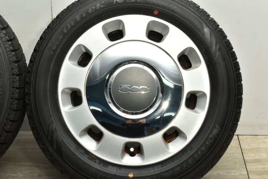 【バリ溝】フィアット 500 純正 14in 5.5J +35 PCD98 ノーストレック N3i 175/65R14 スタッドレス 交換用  ノーマル戻し FIAT