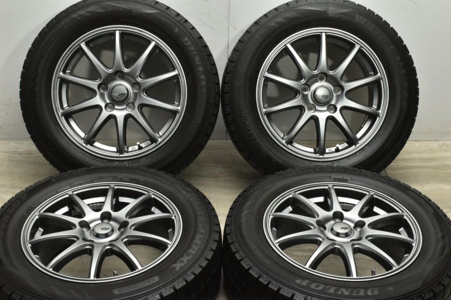 バリ溝 美品】SPORT ABELIA 16in 6.5J +55 114.3 ダンロップ 