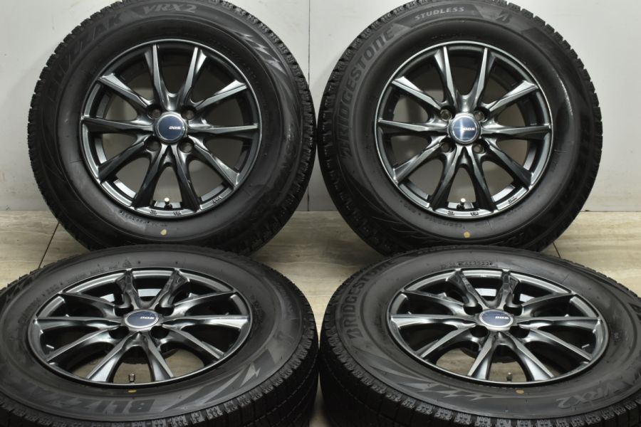 バリ溝 美品】DOS 14in 5.5J +38 PCD100 ブリヂストン ブリザック VRX2 185/70R14 フィールダー ヤリス ヴィッツ  ノート フィット 中古 スタッドレスタイヤホイールセット | パーツ販売ナンバーワン