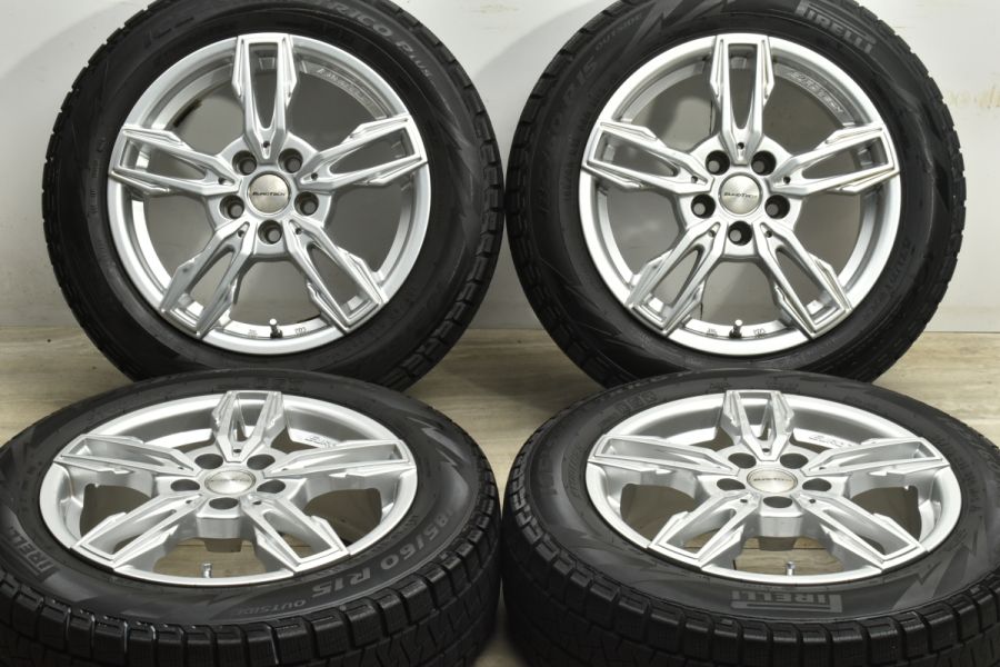 ユーロテック 15in 6J +38 PCD100 ピレリ アイスアシンメトリコプラス 185/60R15 VW ポロ アウディ A1 交換用  スタッドレス