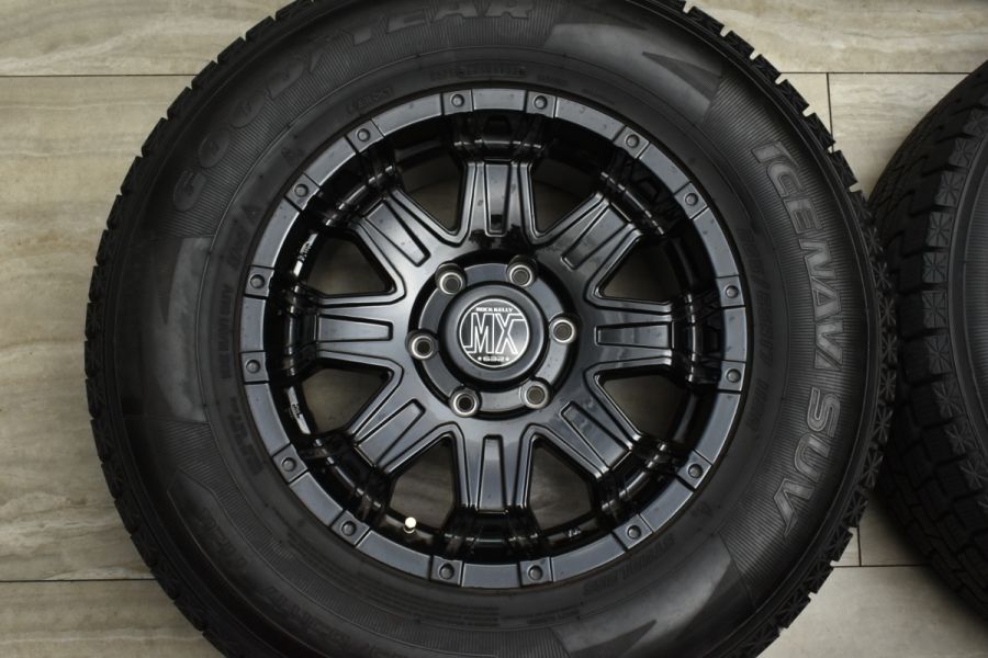 【バリ溝 美品】BADX ロックケリー MX-II 17in 7.5J +25 PCD139.7 2022年製 グッドイヤー アイスナビ SUV  265/65R17 プラド ハイラックス