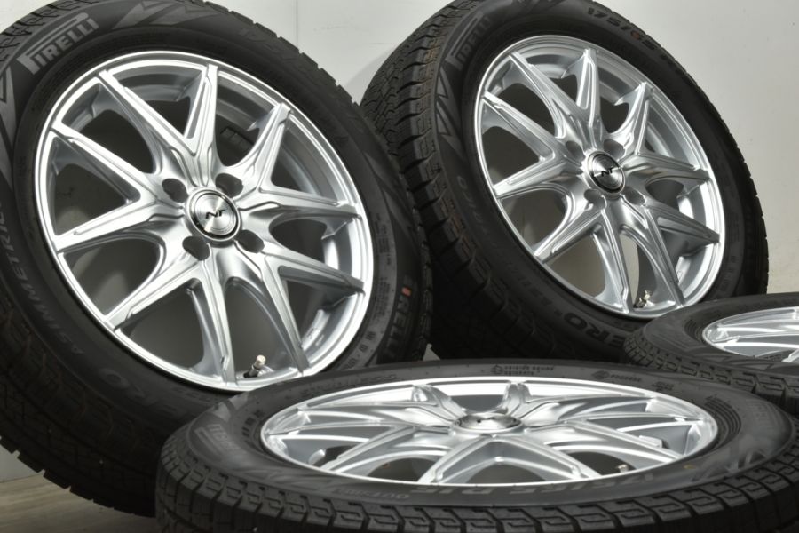 【バリ溝 美品】トピー NT 15in 5.5J +42 PCD100 ピレリ アイスゼロアシンメトリコ 175/65R15 アクア フィールダー  フィット スイフト