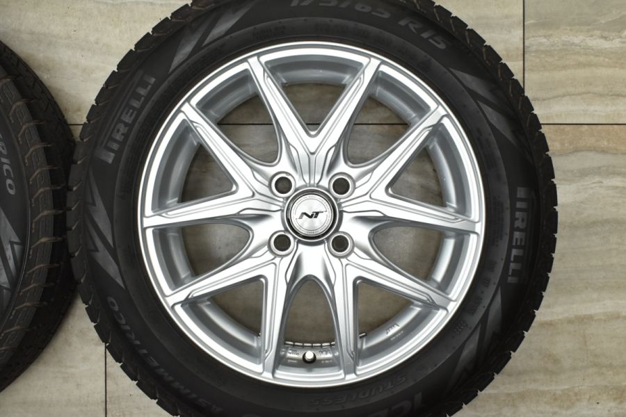 【バリ溝 美品】トピー NT 15in 5.5J +42 PCD100 ピレリ アイスゼロアシンメトリコ 175/65R15 アクア フィールダー  フィット スイフト