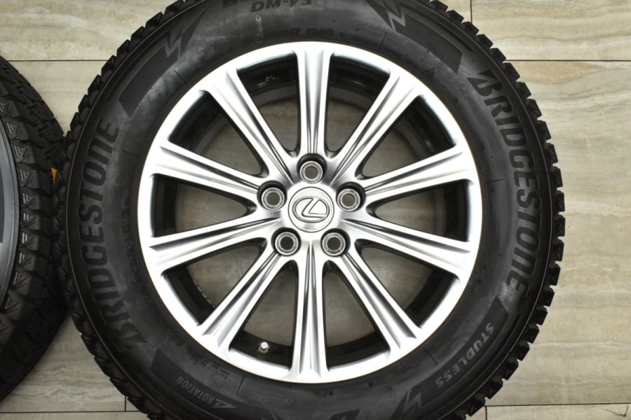 【美品】レクサス NX 純正 17in 7J +35 PCD114.3 ブリヂストン ブリザック DM-V3 225/65R17 ハリアー RAV4  ヴァンガード 流用