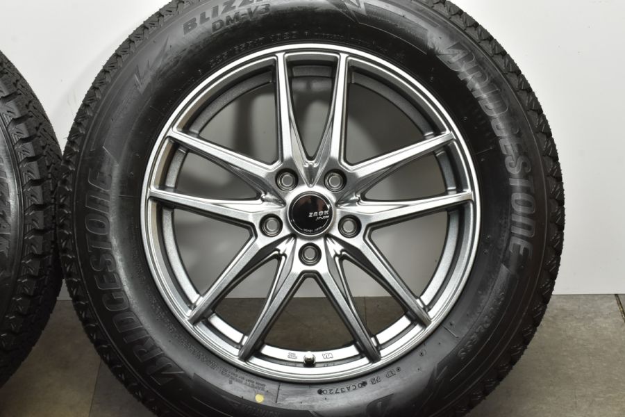 【バリ溝 美品】ZACK 17in 7J +48 PCD114.3 ブリヂストン ブリザック DM-V3 225/65R17 エクストレイル CX-5  CX-8 レガシィアウトバック