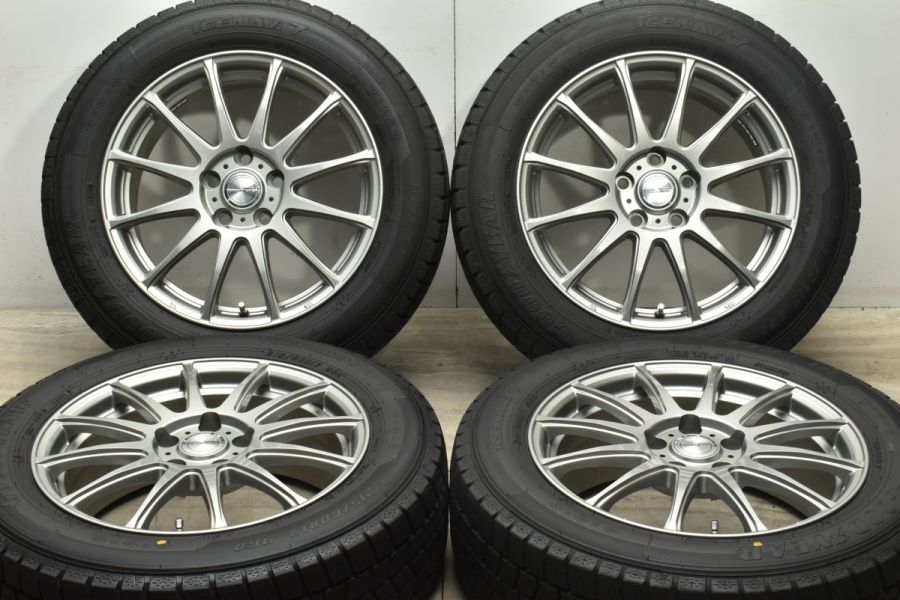 【バリ溝 美品】ラブリオン 17in 7J +48 PCD114.3 グッドイヤー アイスナビ7 215/60R17 エスティマ C-HR  カローラクロス スタッドレス