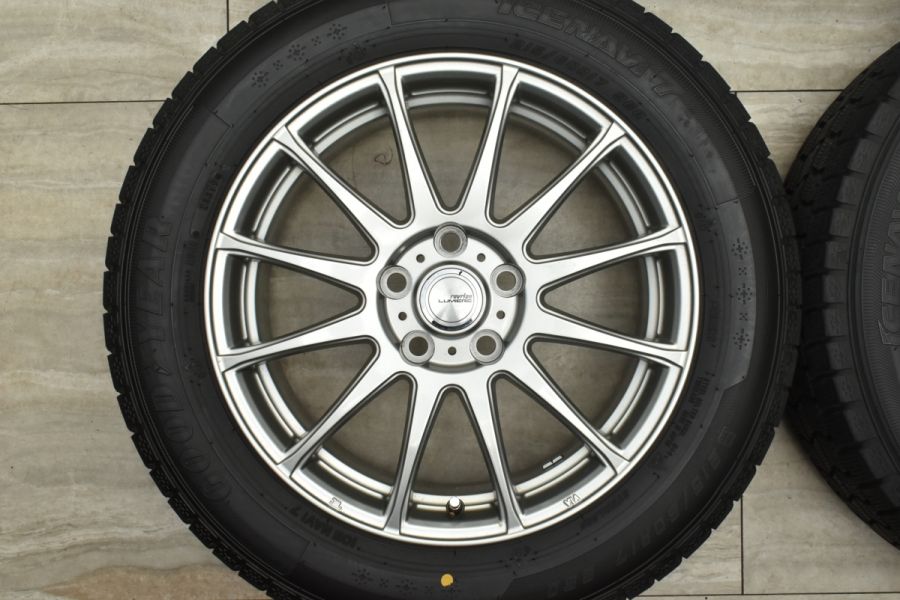 【バリ溝 美品】ラブリオン 17in 7J +48 PCD114.3 グッドイヤー アイスナビ7 215/60R17 エスティマ C-HR  カローラクロス スタッドレス