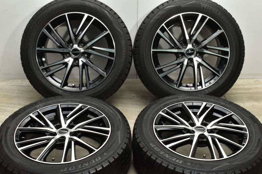 【バリ溝】Laffite 17in 7J +38 PCD114.3 ダンロップ ウィンターマックス WM02 215/55R17 クラウン カムリ  オデッセイ ヴェゼル CX-3