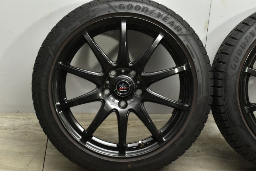 【バリ溝 スタッドレス】ロクサーニ 17in 7J +48 PCD114.3 グッドイヤー アイスナビ8 205/45R17 ルーテシアRS  スイフトスポーツ GRヤリス