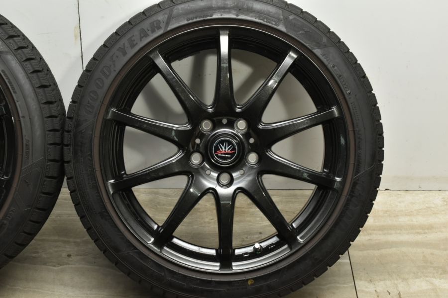 【バリ溝 スタッドレス】ロクサーニ 17in 7J +48 PCD114.3 グッドイヤー アイスナビ8 205/45R17 ルーテシアRS  スイフトスポーツ GRヤリス