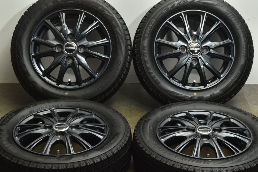 【バリ溝】WAREN 13in 4.00B +45 PCD100 ブリヂストン ブリザック VRX2 155/65R13 ザッツ ゼスト ライフ モコ  ワゴンR アルト ムーヴ ミラ