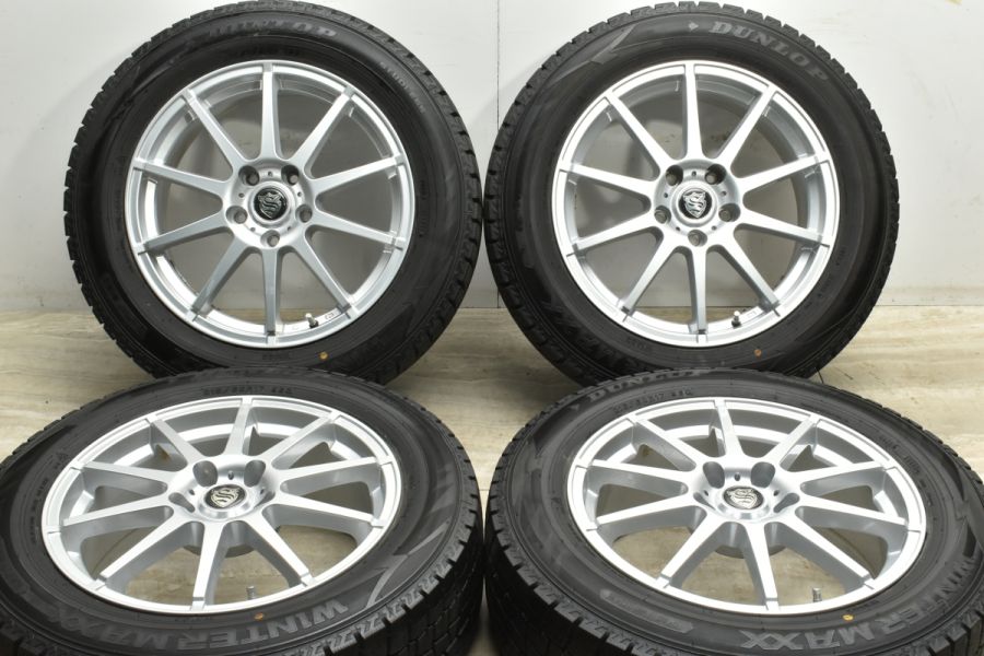 【バリ溝】ストレンジャー 17in 7J +48 PCD114.3 ダンロップ ウィンターマックス WM02 215/60R17 エスティマ  オデッセイ エルグランド