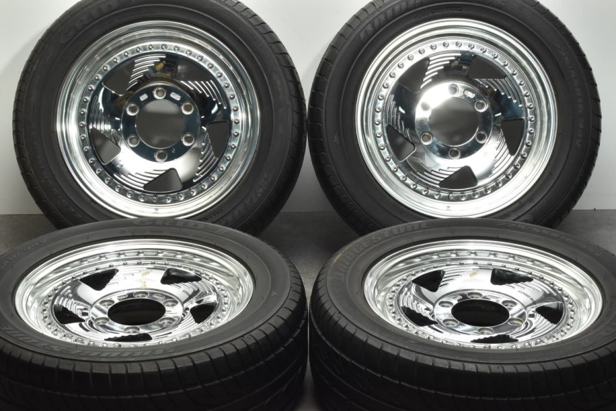 【希少 美品】ロデオドライブ オフロードワールド 16in 6.5J +25 PCD139.7 ブリヂストン 225/55R16 100系 ハイエース  レジアス メッキ